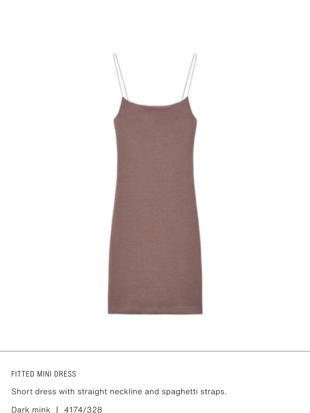 Zara fitted mini dress in mauve/mink brown